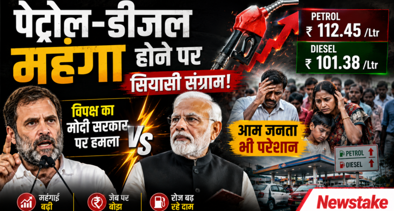 पेट्रोल-डीजल महंगा होने पर सियासी संग्राम: विपक्ष का मोदी सरकार पर हमला, आम जनता भी परेशान