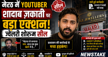 मेरठ में YouTuber शादाब ज़काती पर बड़ा एक्शन: ज्वेलरी शोरूम सील, प्रशासन की कार्रवाई से मचा हड़कंप