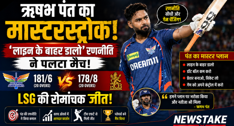 ऋषभ पंत का मास्टरस्ट्रोक: ‘लाइन के बाहर डालो’ रणनीति ने पलटा मैच, RCB पर LSG की रोमांचक जीत